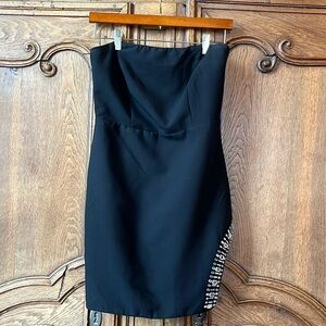 Do+BE Black Strapless Rhinestone